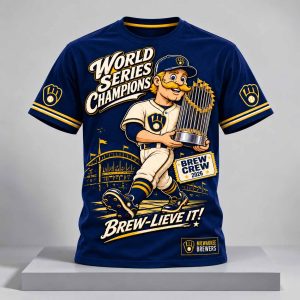 Mascot Bernie Brewer WS Champions Brew Lieve It Shirt 1