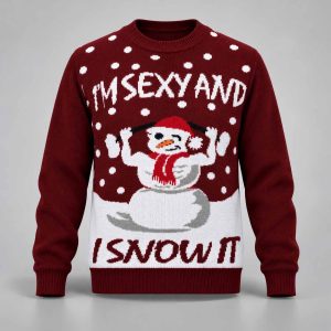 Ugly Christmas Sweater With Sexy Snowman 1
