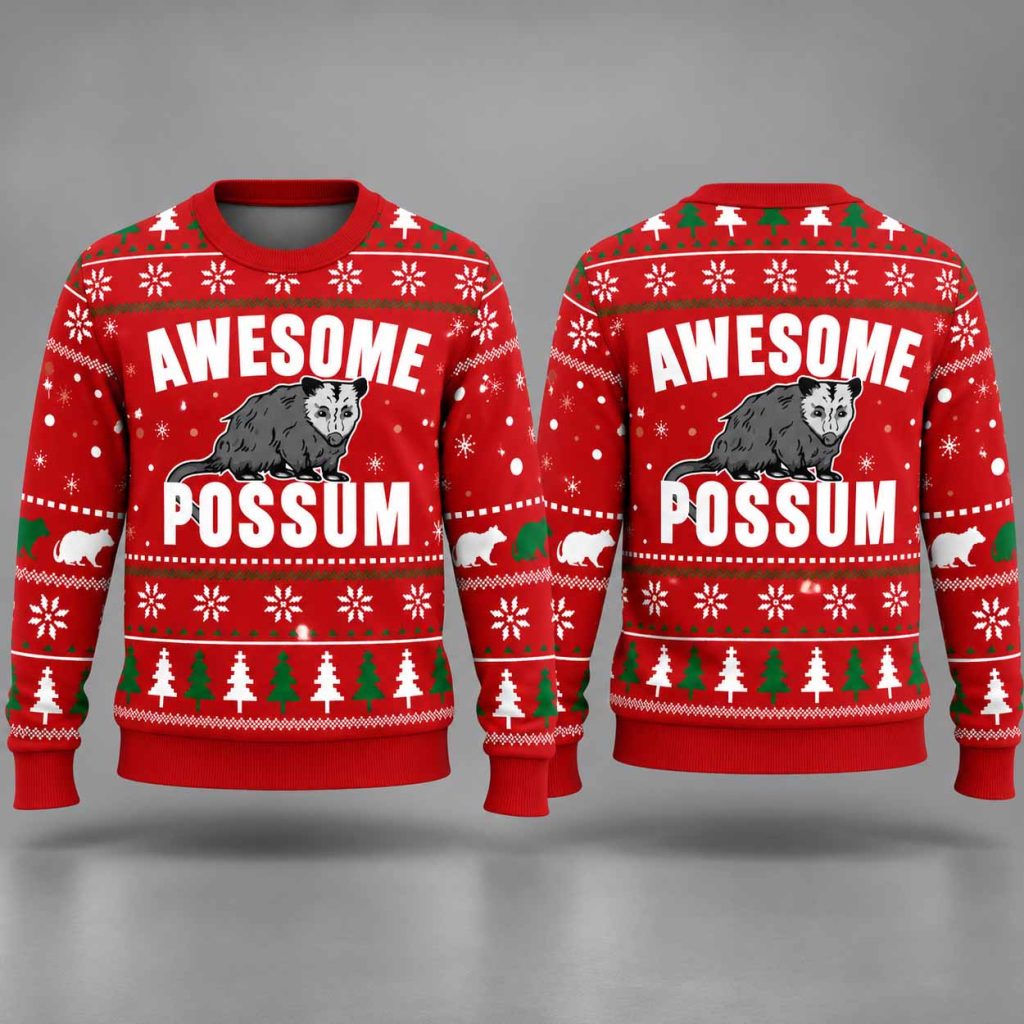 Awesome Possum Ugly Christmas Sweater 1 Awesome Possum Ugly Christmas Sweater 1