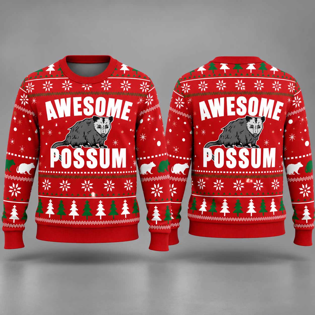 Awesome Possum Ugly Christmas Sweater 1 Awesome Possum Ugly Christmas Sweater 1