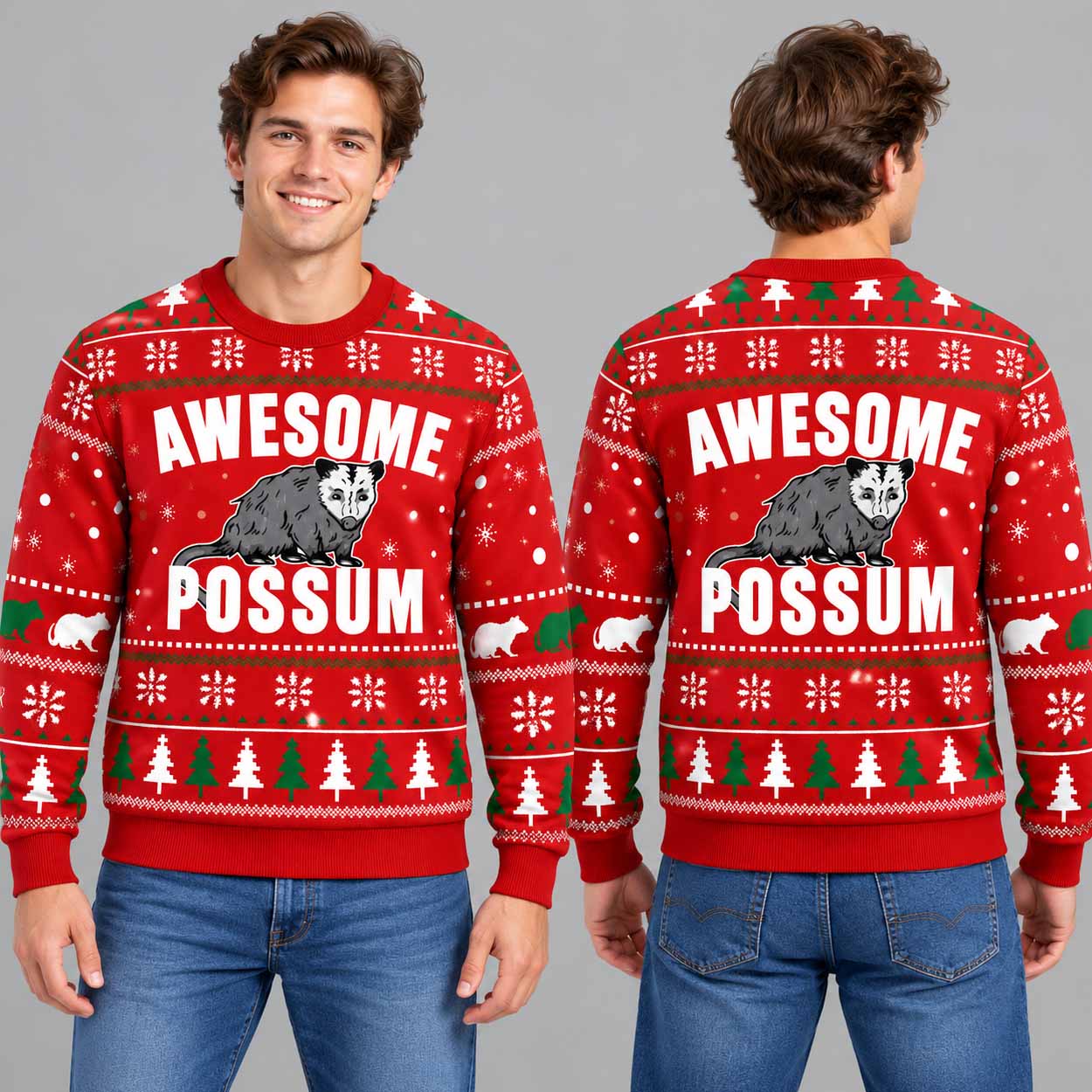 Awesome Possum Ugly Christmas Sweater 2 Awesome Possum Ugly Christmas Sweater 2