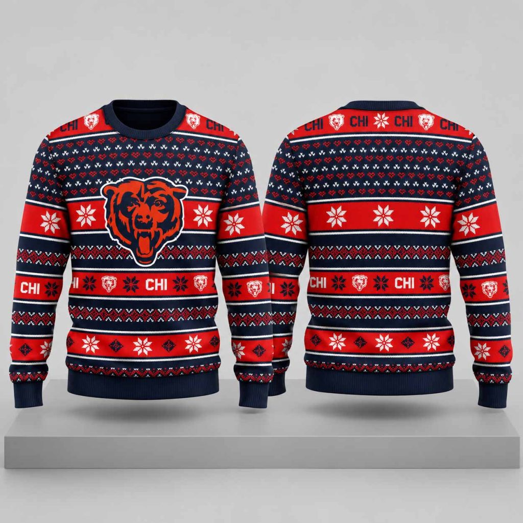 Bears Holiday Touchdown Mascot Ugly Sweater 1