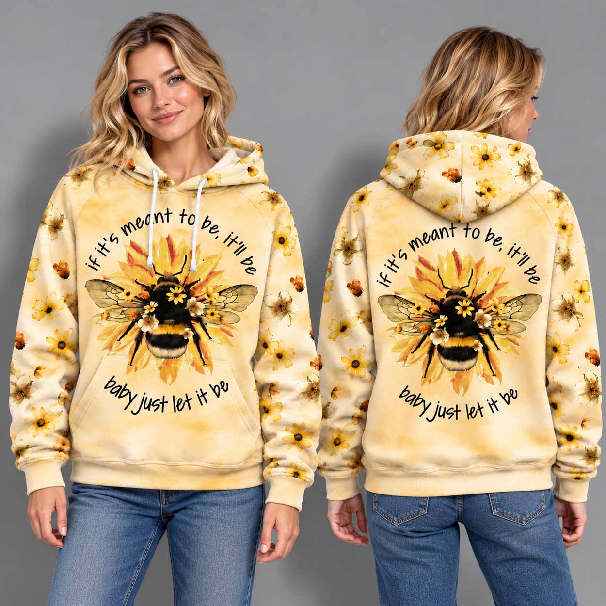 Bee Flower If It’s Meant To Be It’ll Be Hoodie 2 Bee Flower If It’s Meant To Be It’ll Be Hoodie 2
