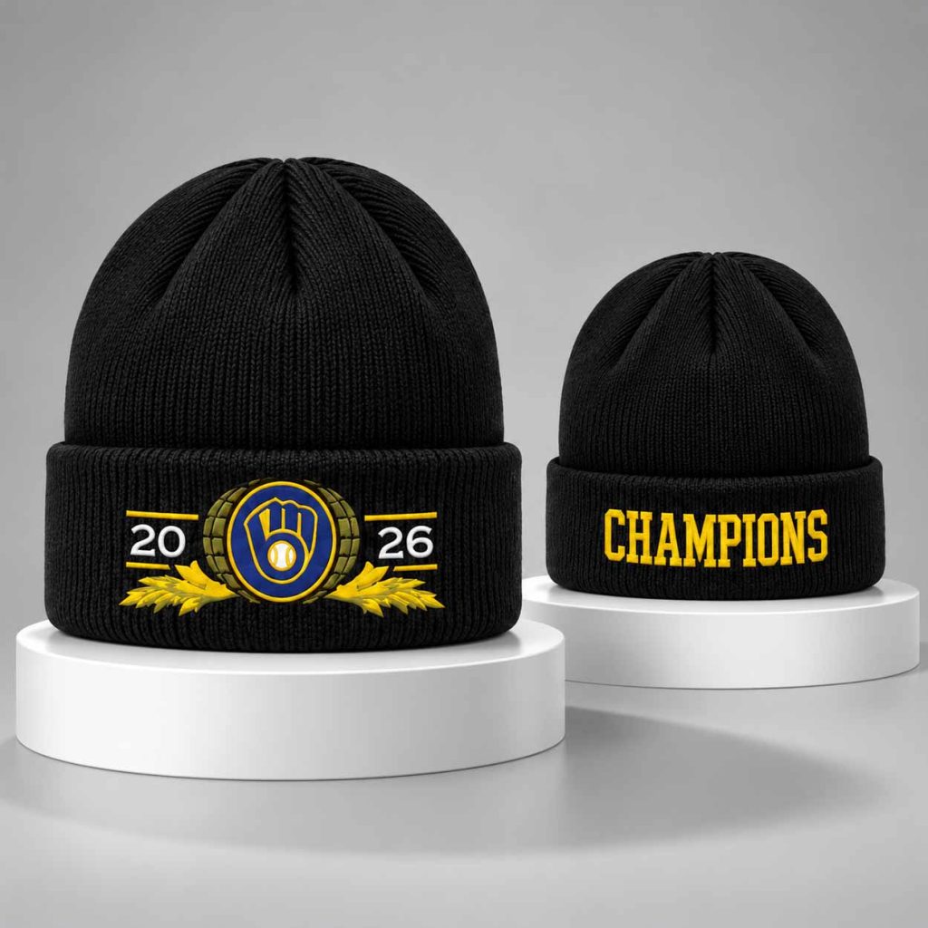 Brewers 2026 World Series Champions Knit Beanie Hat 1
