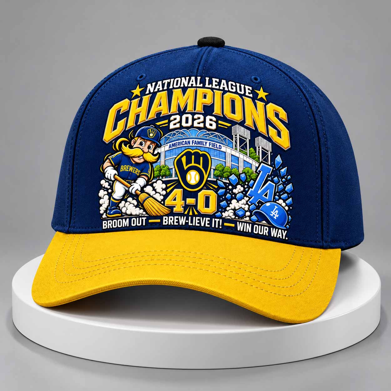 Brewers 4-0 Dodgers National League Champions 2026 Hat 1 Brewers 4 0 Dodgers National League Champions 2026 Hat 1
