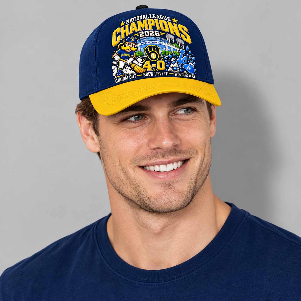 Brewers 4-0 Dodgers National League Champions 2026 Hat 2 Brewers 4 0 Dodgers National League Champions 2026 Hat 2