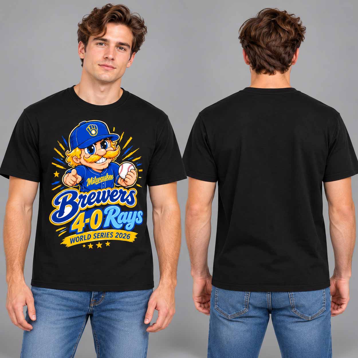 Brewers 4-0 Rays World Series Champions Cartoon Shirt 1 Brewers 4 0 Rays World Series Champions Cartoon Shirt 1