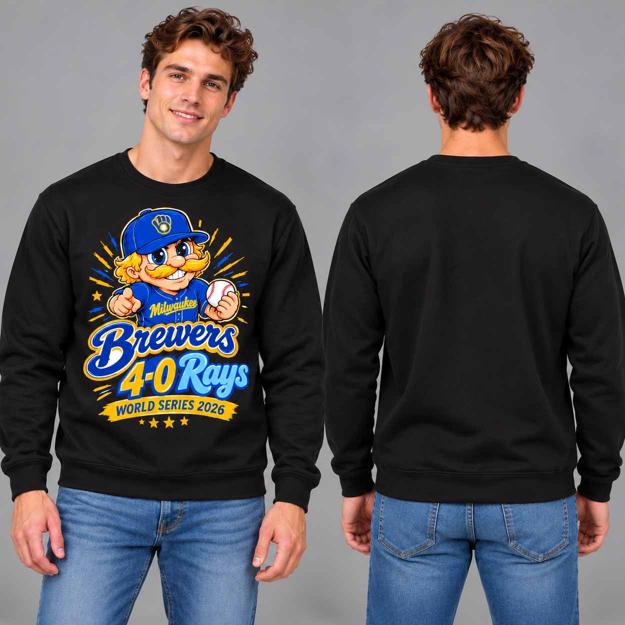 Brewers 4-0 Rays World Series Champions Cartoon Shirt 3 Brewers 4 0 Rays World Series Champions Cartoon Shirt 3