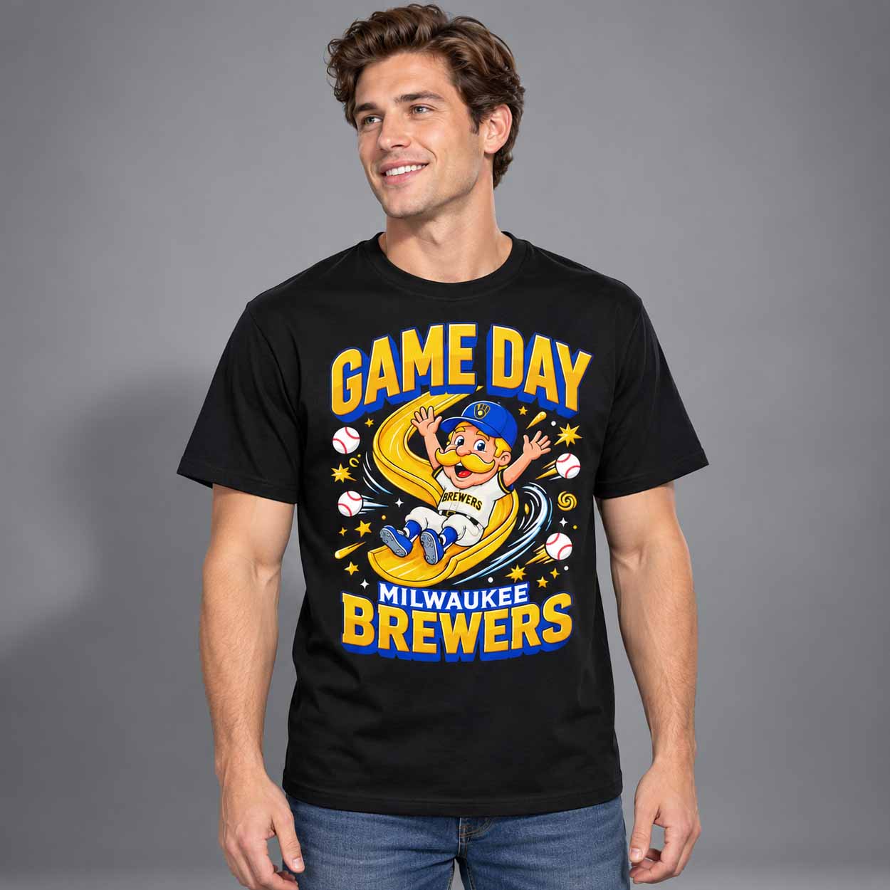 Brewers Brew Crew Home Run Heroes Cartoon Shirt 2 Brewers Brew Crew Home Run Heroes Cartoon Shirt 2