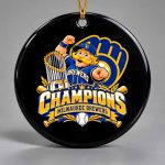 Brewers Mascot Pointing Trophy Baseball Bats Ornament