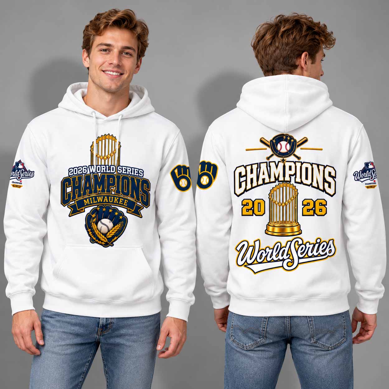 Brewers World Series Champions 2026 Trophy Glove Hoodie 2 Brewers World Series Champions 2026 Trophy Glove Hoodie 2