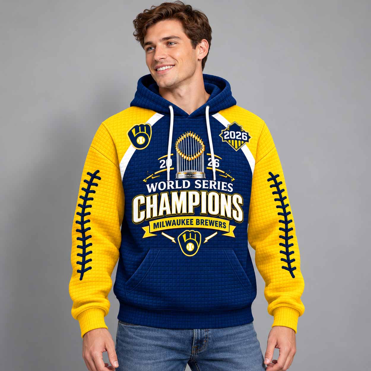 Brewers World Series Champions 2026 Waffle Hoodie 2 Brewers World Series Champions 2026 Waffle Hoodie 2