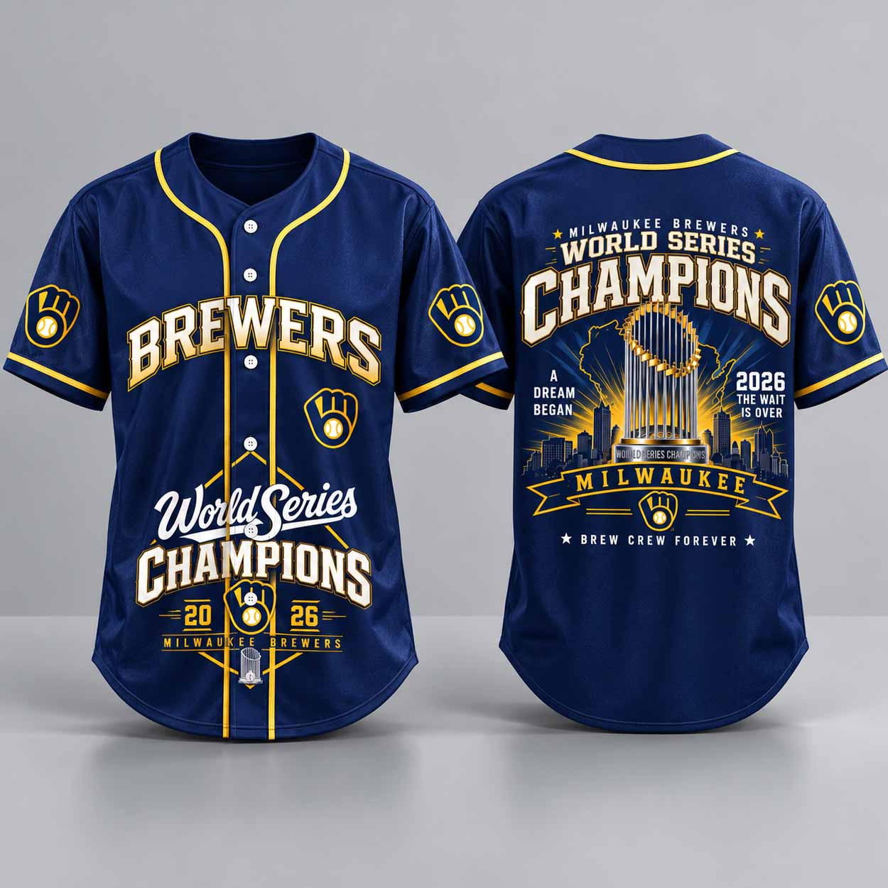 Brewers World Series Champions A Dream Began 2026 Jersey 1 Brewers World Series Champions A Dream Began 2026 Jersey 1