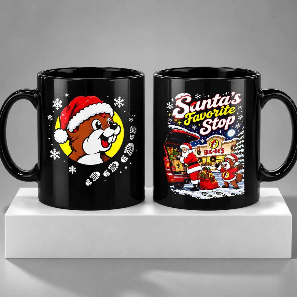 Buc ee’s x Santa’s Favorite Stop Gas Station Mug 1