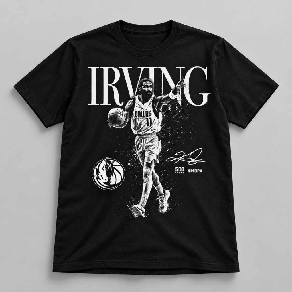 Dallas Mavericks 500 Level Kyrie Irving Portrait 2026 Shirt 1 Dallas Mavericks 500 Level Kyrie Irving Portrait 2026 Shirt 1