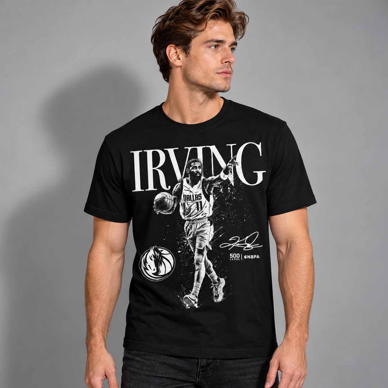 Dallas Mavericks 500 Level Kyrie Irving Portrait 2026 Shirt 2 Dallas Mavericks 500 Level Kyrie Irving Portrait 2026 Shirt 2