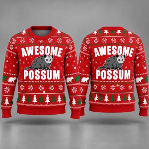 Awesome Possum Ugly Christmas Sweater 1