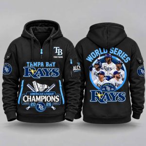 Rays 2026 World Series American League Champions Quarter Zip Hoodie 2