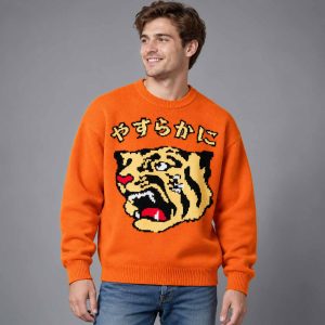 Retro Hanshin Tigers Pixel Orange Japanese Sweater 2