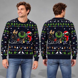 Funny Three Christmas Crows Ugly Christmas Sweater 2