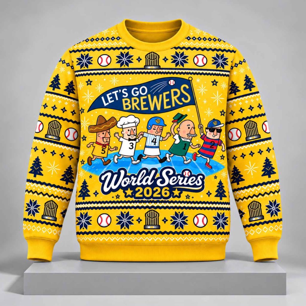 Let’s Go Brewers 2026 Ugly Christmas Sweater 1