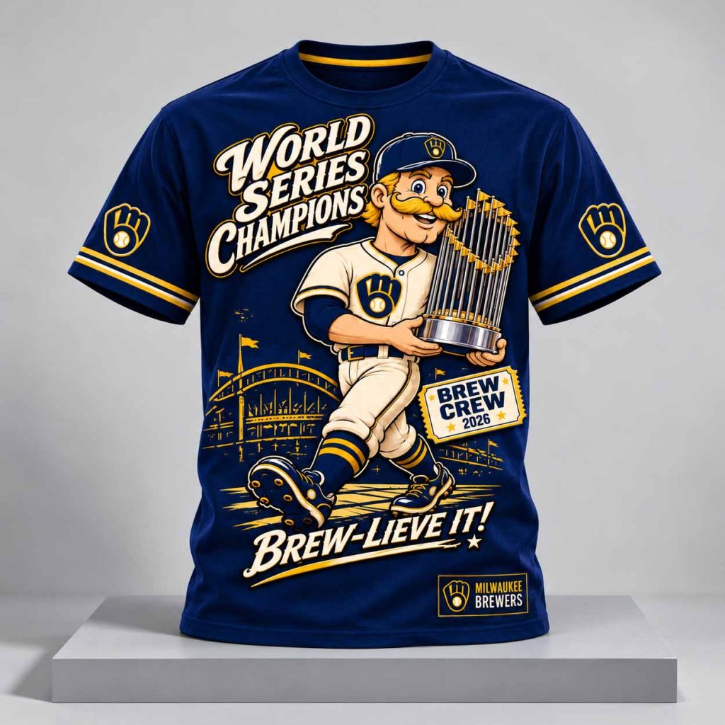 Mascot Bernie Brewer WS Champions Brew Lieve It Shirt 1