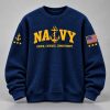 Navy Honor Courage Commitment 2026 Waffle Sweater 1