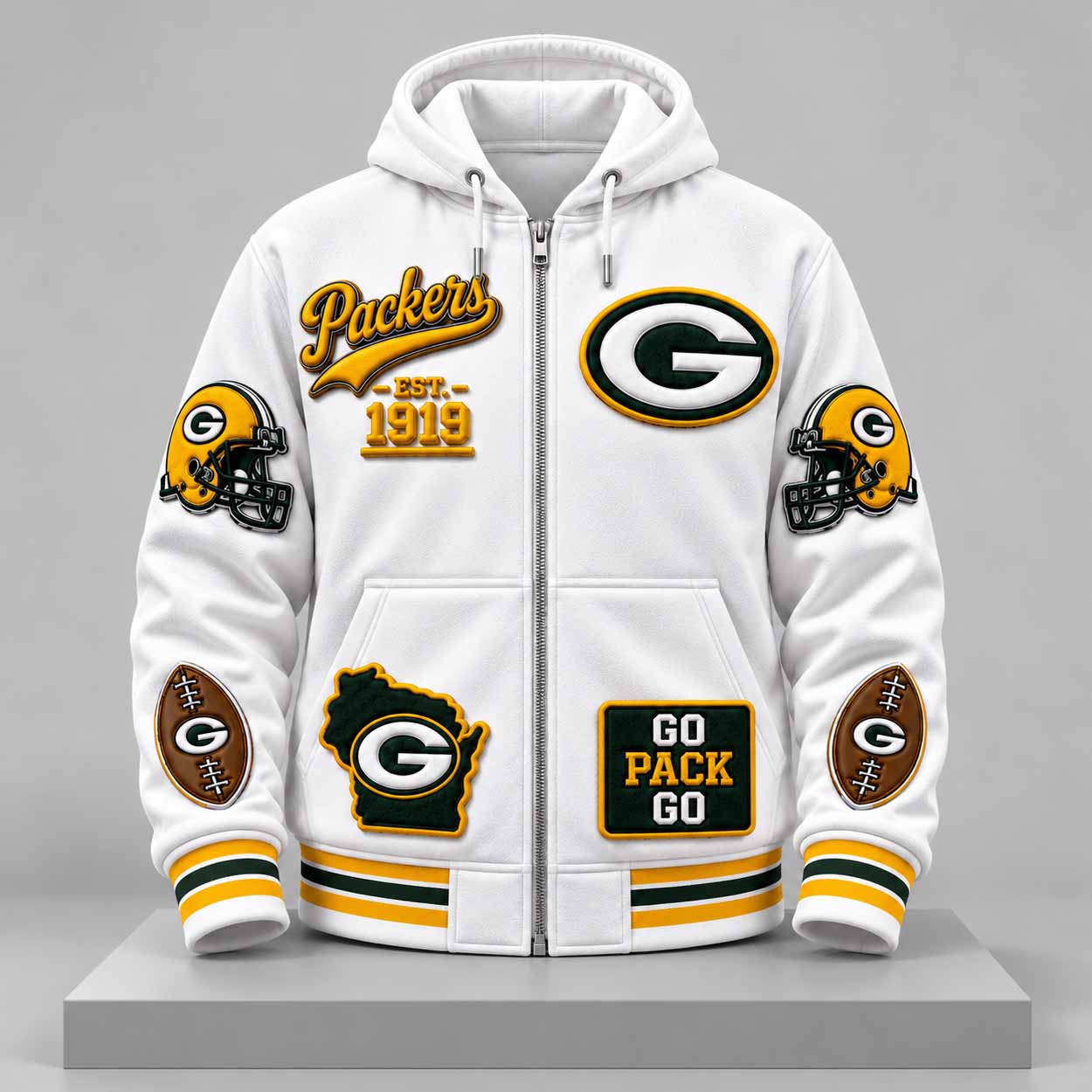 Packers Football 2026 Coat Est 1919 Go Pack Go Zip Hoodie 1 Packers Football 2026 Coat Est 1919 Go Pack Go Zip Hoodie 1