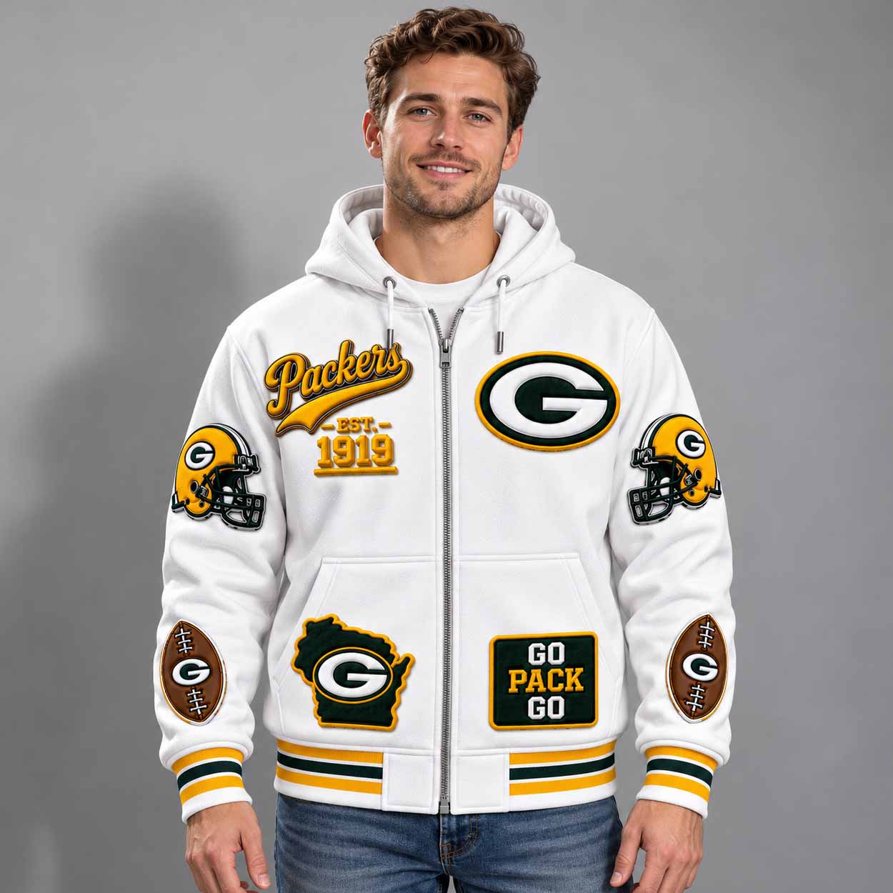 Packers Football 2026 Coat Est 1919 Go Pack Go Zip Hoodie 2 Packers Football 2026 Coat Est 1919 Go Pack Go Zip Hoodie 2
