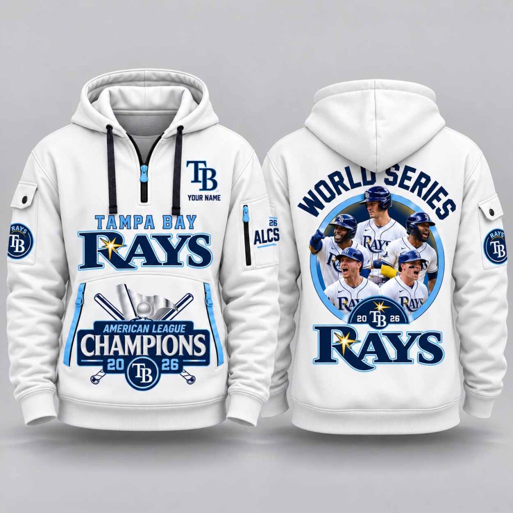 Rays 2026 World Series American League Champions Quarter Zip Hoodie 1 Rays 2026 World Series American League Champions Quarter Zip Hoodie 1
