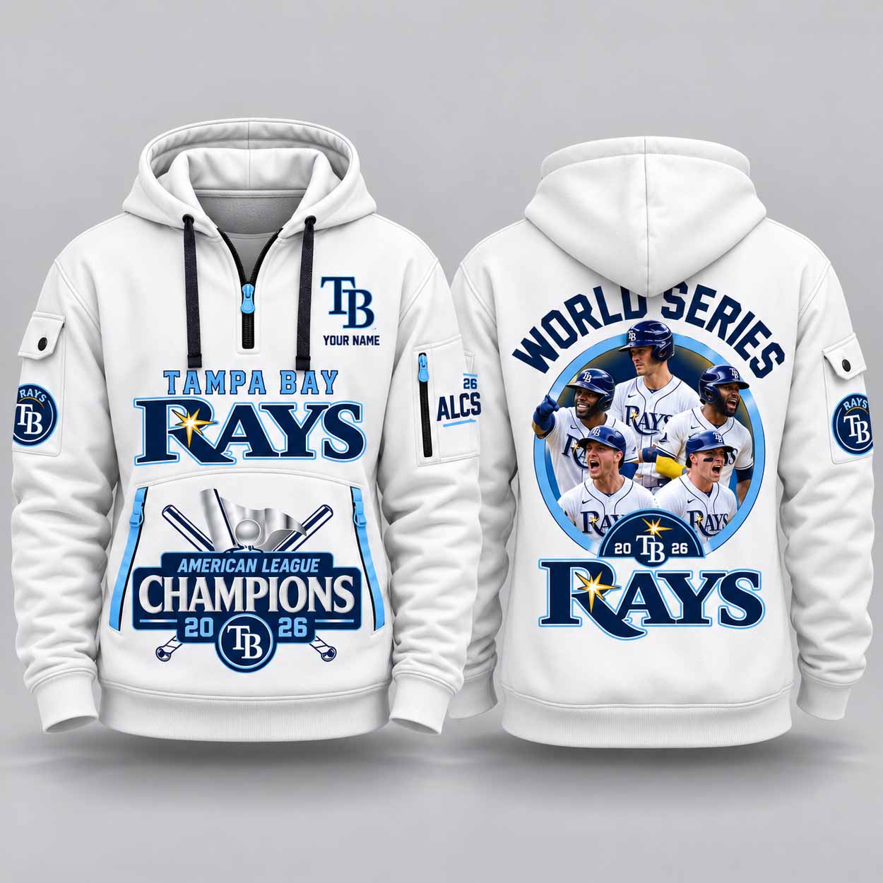 Rays 2026 World Series American League Champions Quarter Zip Hoodie 1 Rays 2026 World Series American League Champions Quarter Zip Hoodie 1