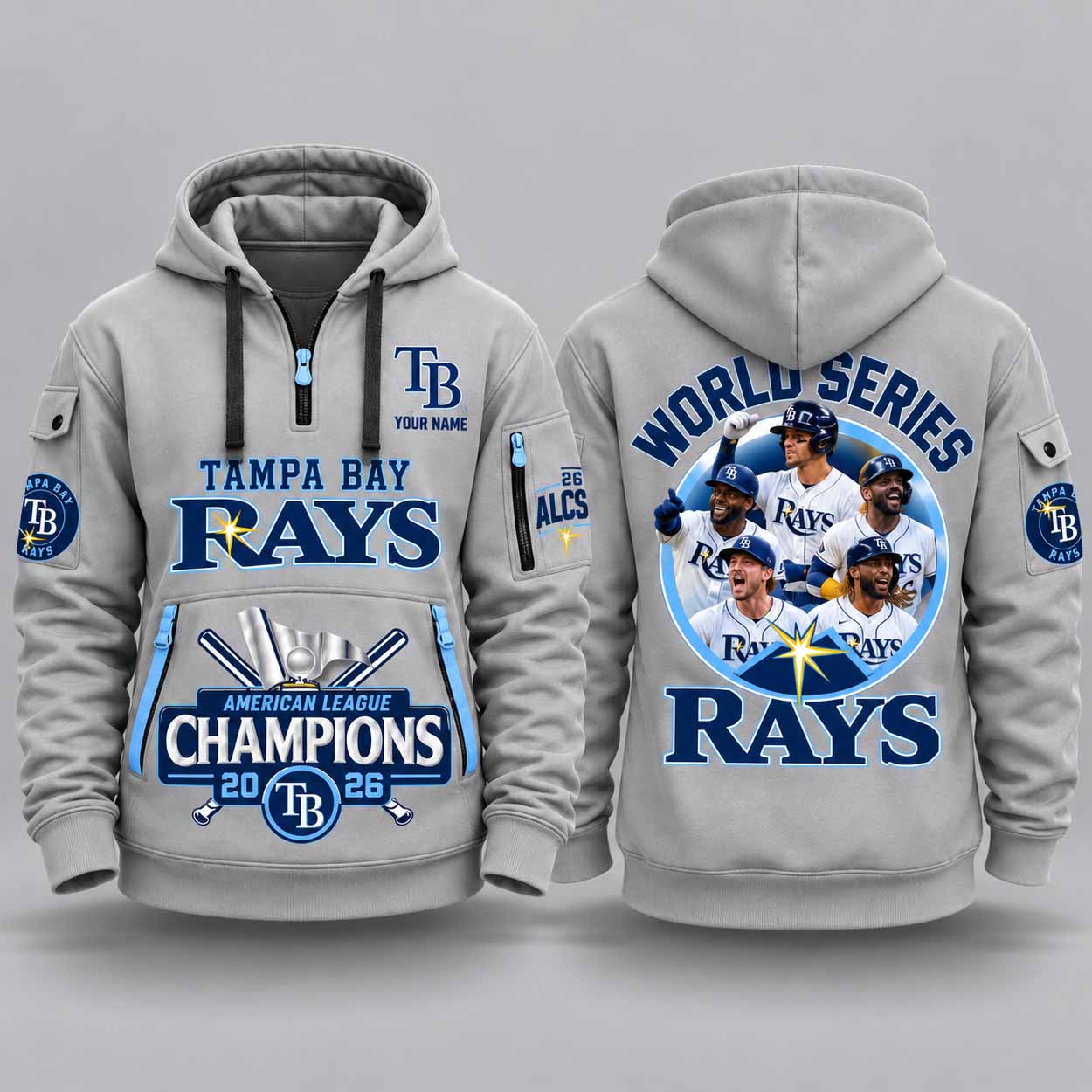 Rays 2026 World Series American League Champions Quarter Zip Hoodie 3 Rays 2026 World Series American League Champions Quarter Zip Hoodie 3