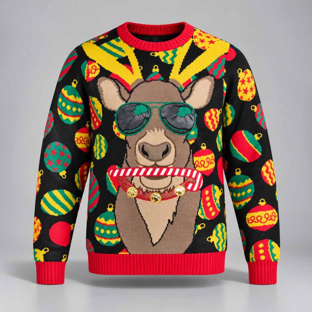 Reindeer Sunglasses Christmas 2026 Ugly Christmas Sweater 1