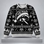 Retro Raccoon Smoking Dark Style Ugly Christmas Sweater