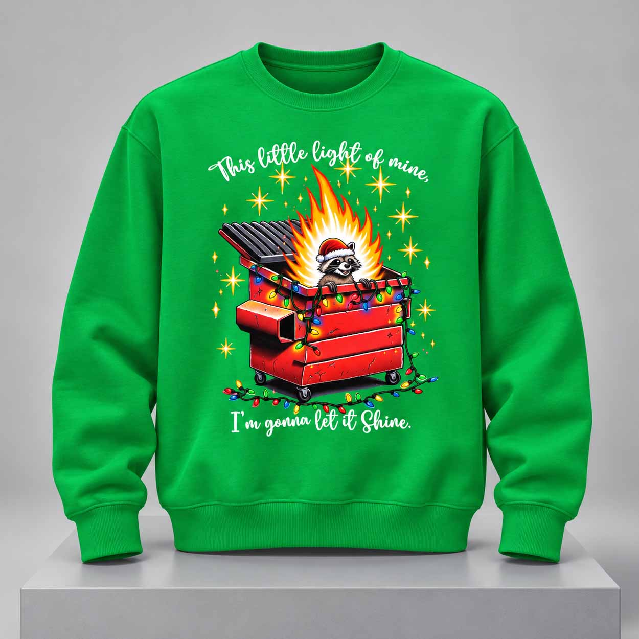 This Little Light of Mine I'm Gonna Let It Shine Raccoon Dumpster Fire Christmas Sweatshirt 5 This Little Light of Mine I'm Gonna Let It Shine Raccoon Dumpster Fire Christmas Sweatshirt 5