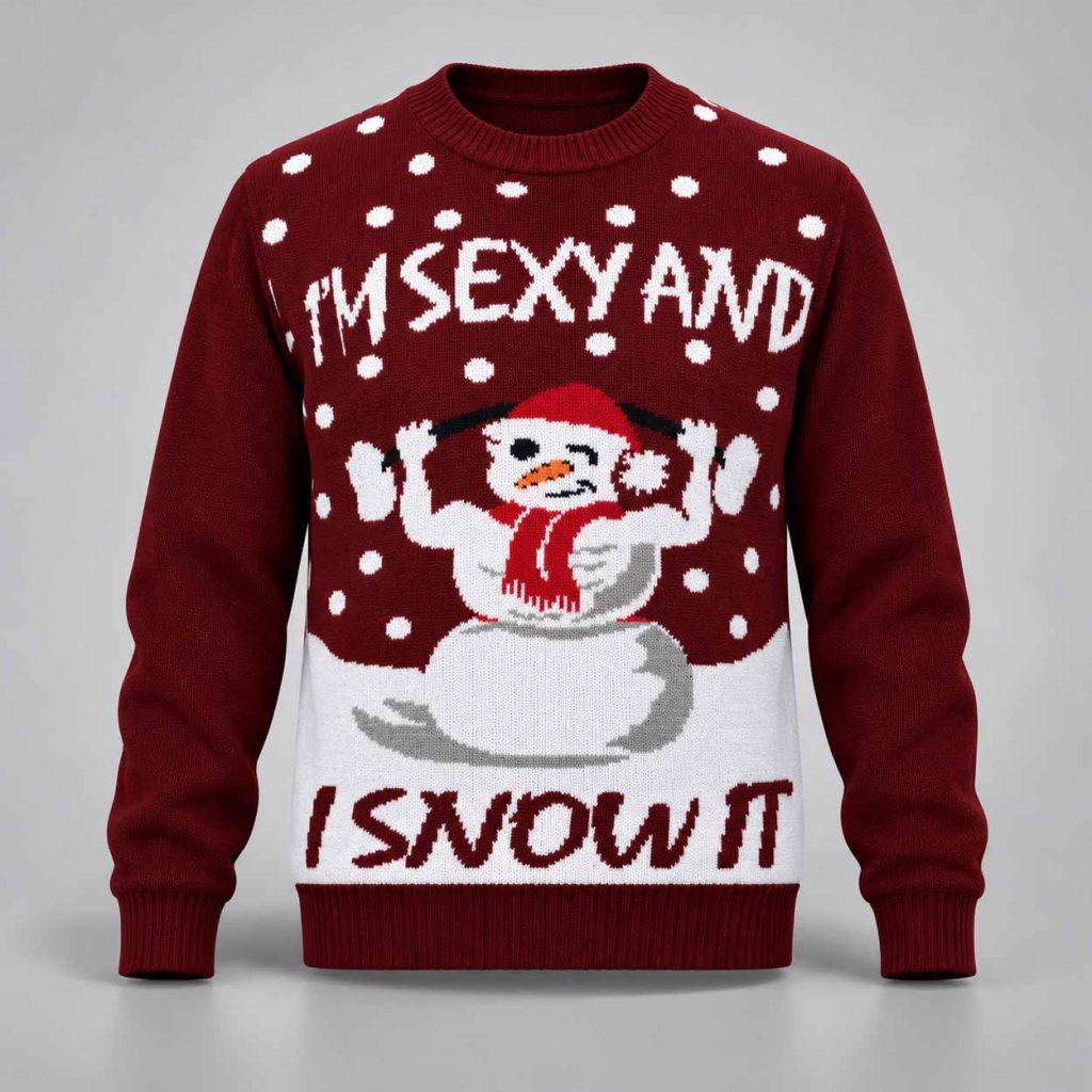 Ugly Christmas Sweater With Sexy Snowman 1 Ugly Christmas Sweater With Sexy Snowman 1