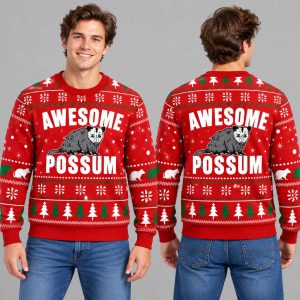Awesome Possum Ugly Christmas Sweater 2
