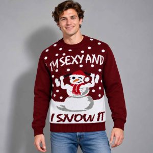 Ugly Christmas Sweater With Sexy Snowman 2