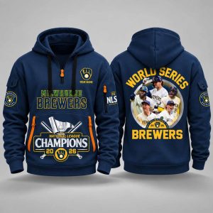 Brewers National League Champions Quarter Zip 2026 Hoodie 1