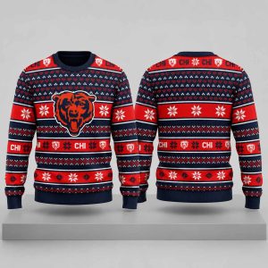 Bears Holiday Touchdown Mascot Ugly Sweater 1