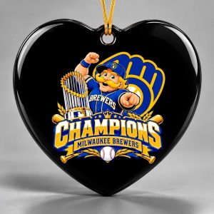 Brewers Mascot Pointing Trophy Baseball Bats Ornament 2