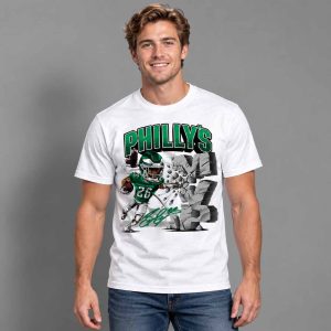 Saquon Barkley Philly’s 26 Crashing Through Wall Shirt 2